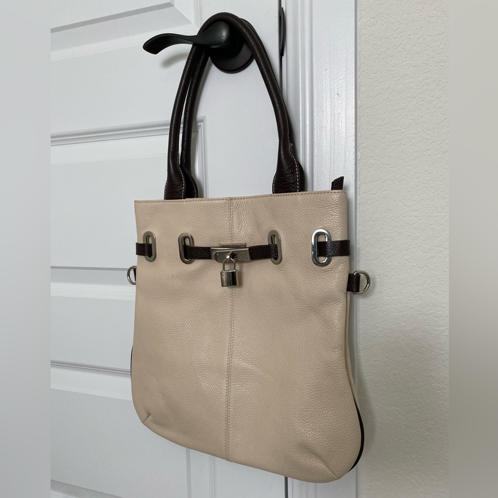 Cream Leather Shoulder bag from Italy